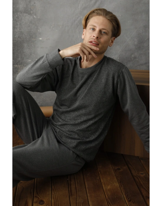 Kly 7031-2 O Yaka Kol Paça Ribana Pijama Takımı