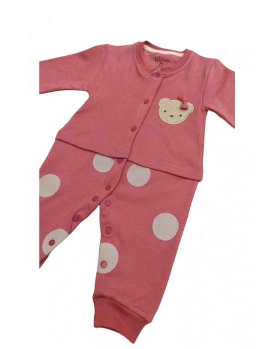 Kız Bebek Çıtçıtlı Uzun Kollu Ayaksız Tulum