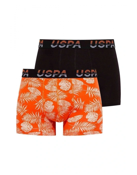 Erkek Siyah - Turuncu 2 Li Boxer 80212ınt