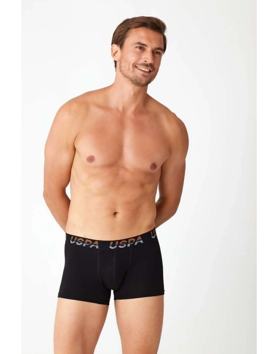 Erkek Siyah - Turuncu 2 Li Boxer 80212ınt