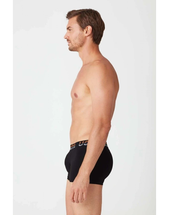 Erkek Siyah - Turuncu 2 Li Boxer 80212ınt