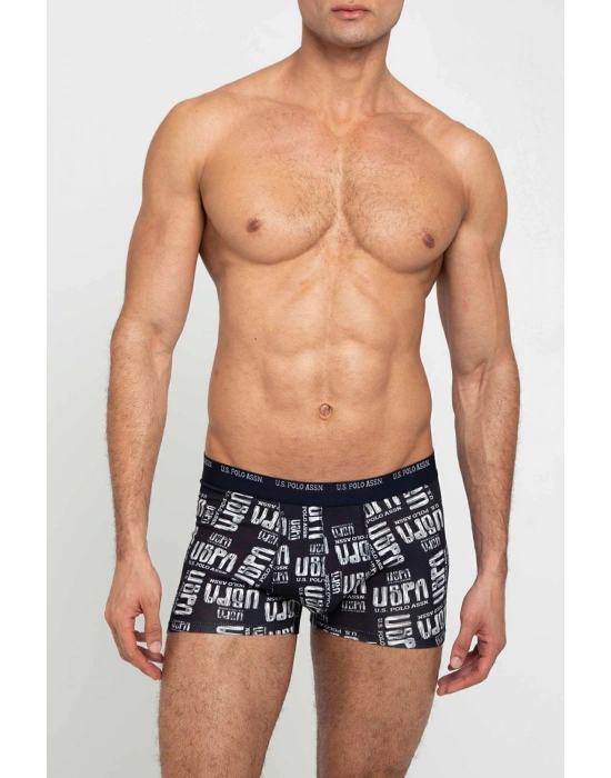 Erkek Gri Melanj - Lacivert 2 Li Boxer 80350