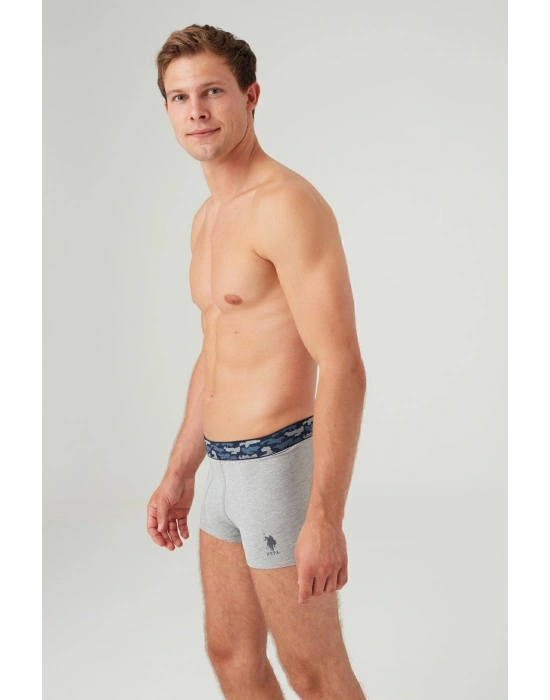 Erkek Gri Melanj - Lacivert 2 Li Boxer 80357