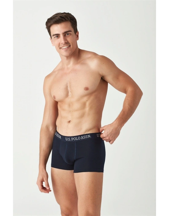 U.S. Polo Assn. Erkek Lacivert - Baskılı - Bordo 3 Lü Boxer