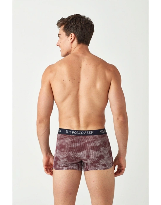 U.S. Polo Assn. Erkek Lacivert - Baskılı - Bordo 3 Lü Boxer