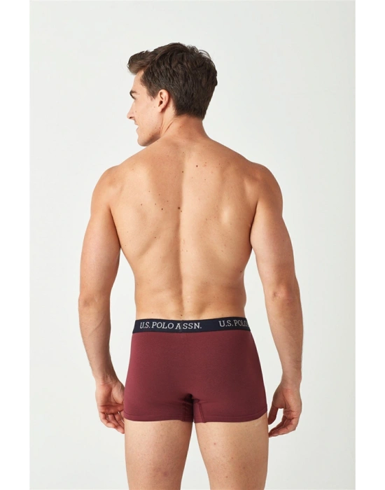 U.S. Polo Assn. Erkek Lacivert - Baskılı - Bordo 3 Lü Boxer