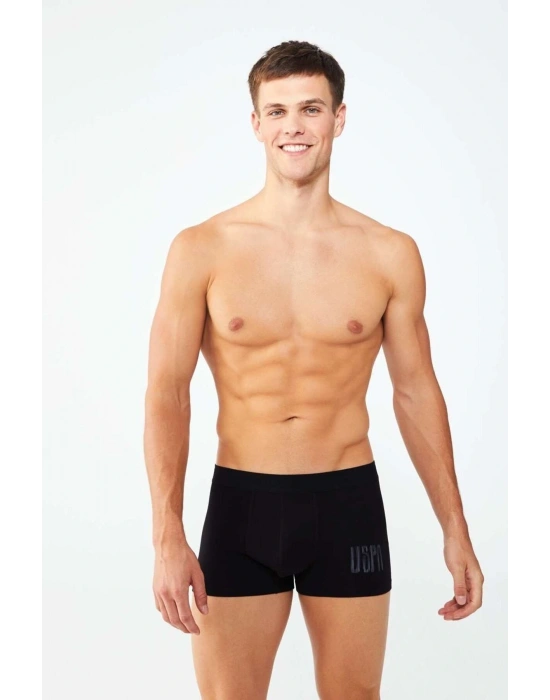 Erkek Antrasit Melanj - Siyah - Baskılı 3 Lü Boxer