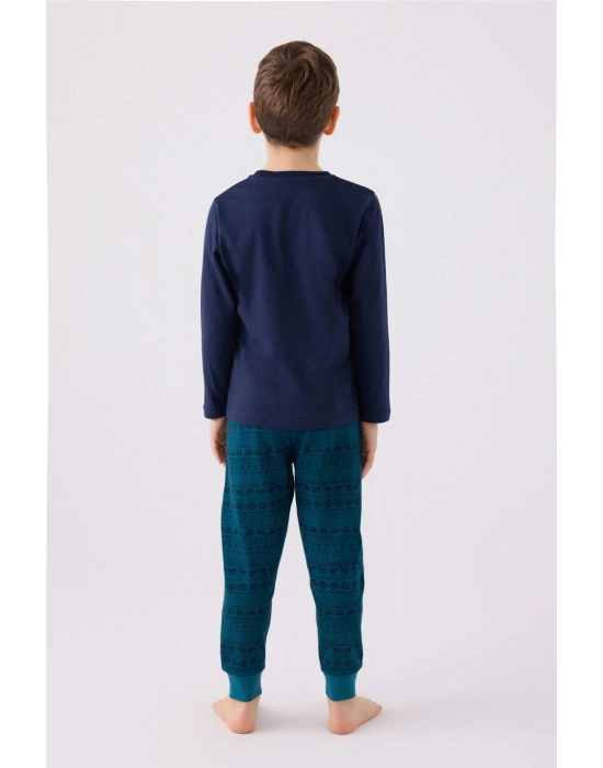 Erkek Çocuk Lacivert Uzun Kol Pijama Takım