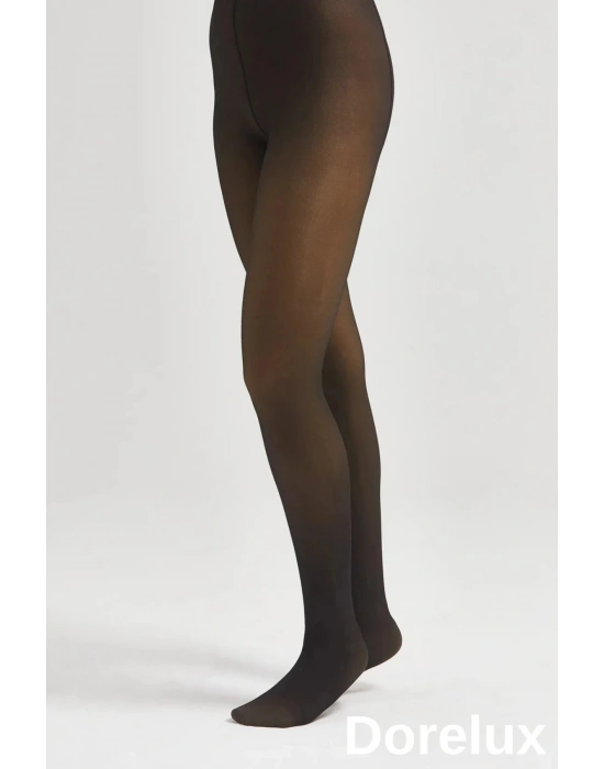 İçi Polarlı Ince Görünümlü Siyah Külotlu Çorap 0251