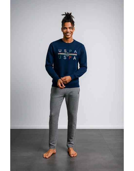 U.S. Polo Assn. Erkek %100 Pamuk 2 İplik Dokuma Ev Giyim Pijama Takım 18822