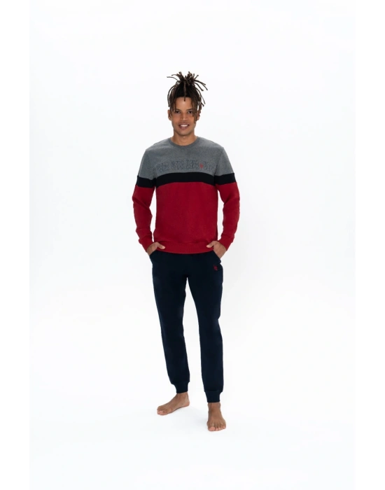 U.S. Polo Assn. Erkek %100 Pamuk 2 İplik Dokuma Ev Giyim Pijama Takım 18821