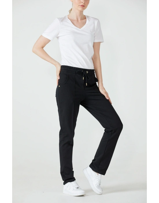 Kadın Cepli Eşofman Altı - Siyah