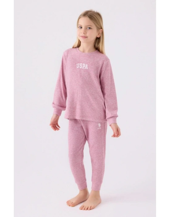 Us Polo Kız Çocuk Uzun Kol Pijama Takım US1987 Leylak