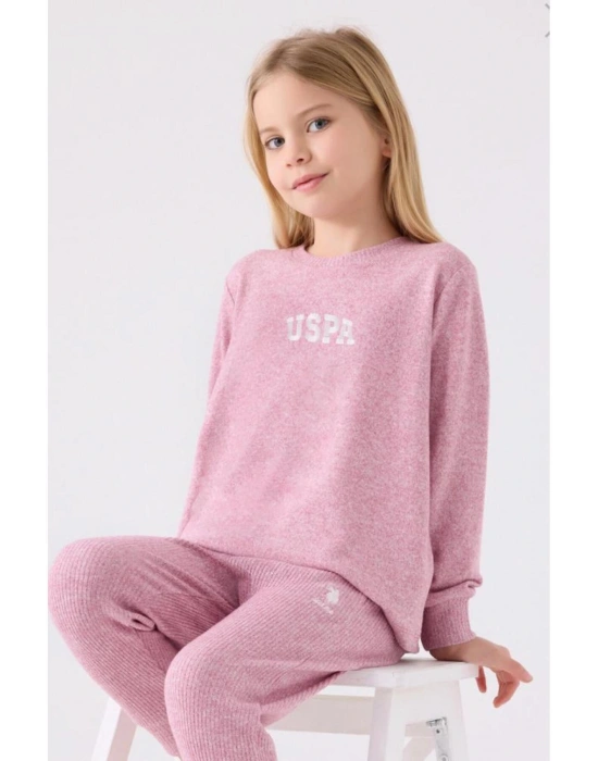 Us Polo Kız Çocuk Uzun Kol Pijama Takım US1987 Leylak