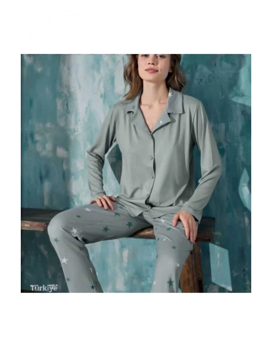 MİHRA MİLAN PİJAMA TAKIMI YEŞİL 50901-6