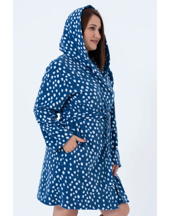 Polar Büyük Beden Kapsonlu Kısa Sabahlık , 103167