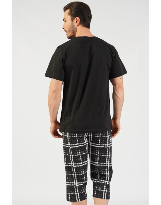 Pamuklu Erkek Kısa Kol Kaprili Pijama Takım