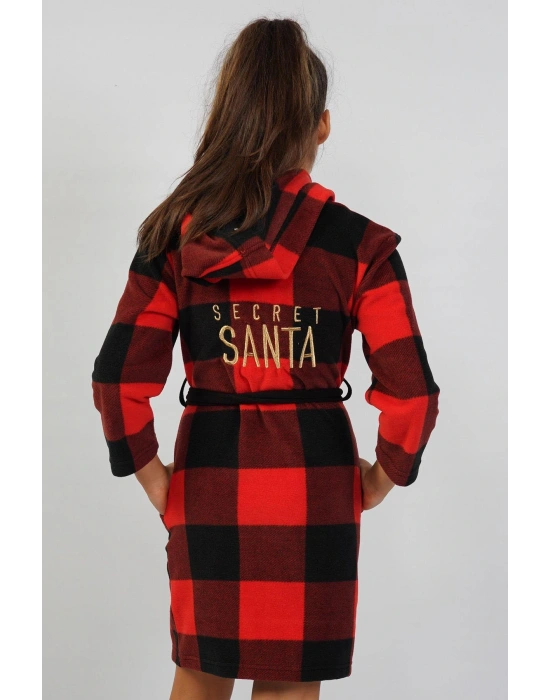 Kız Çocuk Polar Kırmızı Sabahlık C4T6N1O301