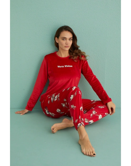Mihra 13312-5 Kadın Kışlık Kadife Pijama Takımı