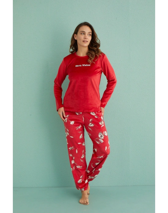 Mihra 13312-5 Kadın Kışlık Kadife Pijama Takımı