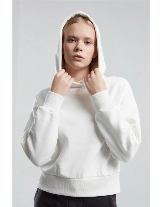 Kadın Beyaz Sweatshirt