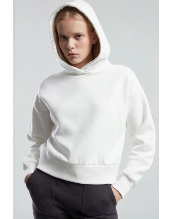 Kadın Beyaz Sweatshirt