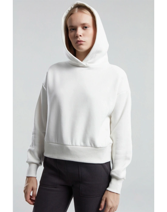 Kadın Beyaz Sweatshirt