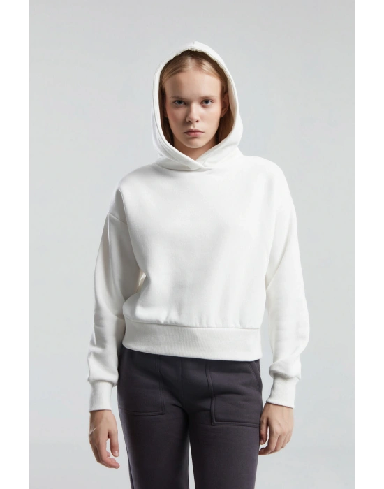 Kadın Beyaz Sweatshirt