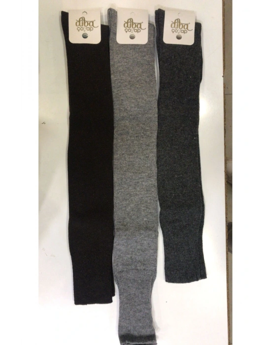 3 Adet Lambswool Yün Kışlık Kadın Diz Çorap