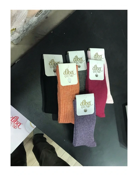 6 Adet Yünlü Kadın Soket Çorap 0552