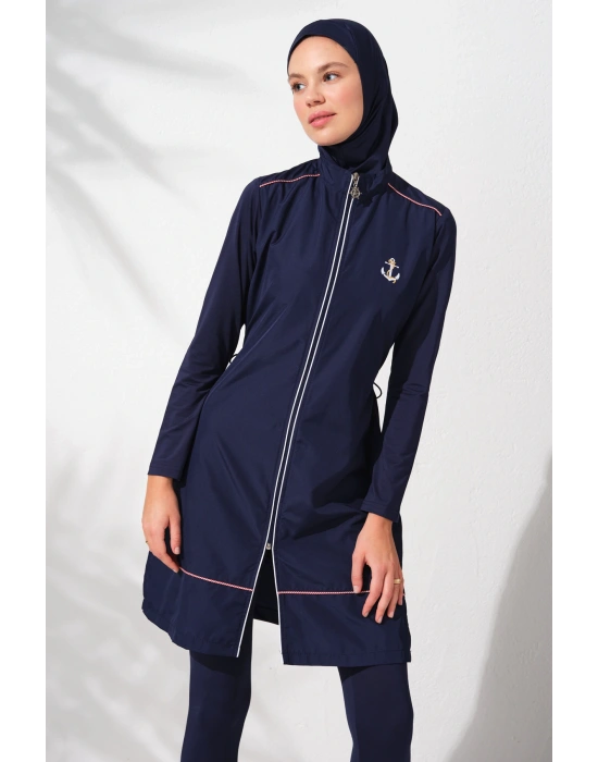 Uzunkollu Fermuarlı Tesettür Mayo Uzunkollu Fermuarlı Tesettür Mayo 231924_LACIVERT