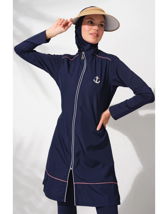 Uzunkollu Fermuarlı Tesettür Mayo Uzunkollu Fermuarlı Tesettür Mayo 231924_LACIVERT