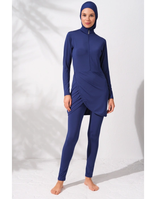 Uzunkollu Fermuarlı Tesettür Mayo Uzunkollu Fermuarlı Tesettür Mayo 231914_INDIGO