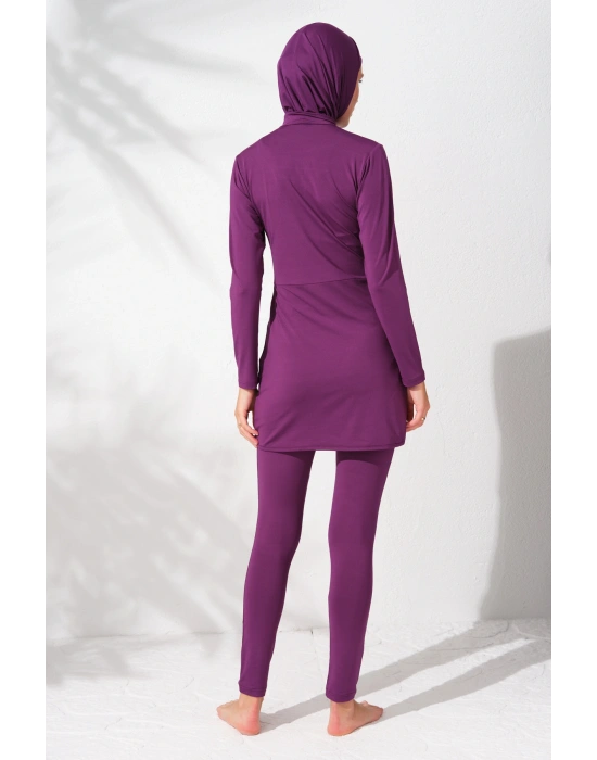 Uzunkollu Fermuarlı Uzunkollu Fermuarlı Tesettür Mayo 231914_MOR
