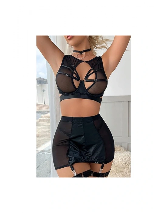 Kadın Siyah Iç Çamaşır Takımı - 8466