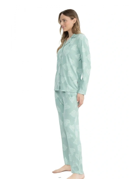 Kadın, Lisanslı, USPA,  Önden Düğmeli, Pijama Takım, Ev Giyim