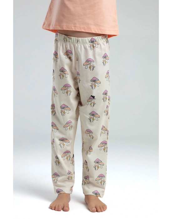 Kız Çocuk Turuncu Kısa Kol Pijama Takım