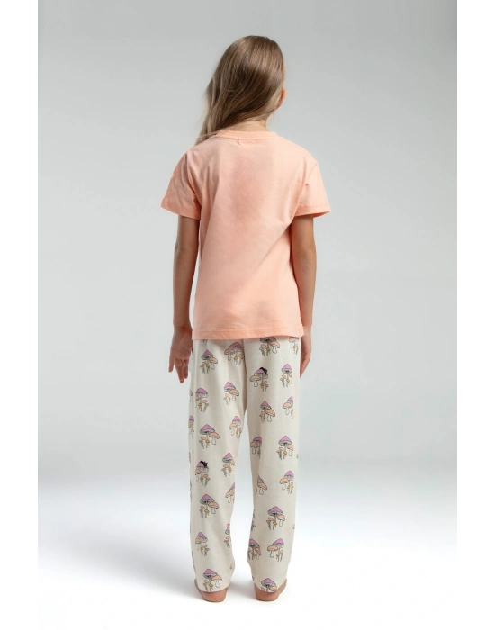 Kız Çocuk Turuncu Kısa Kol Pijama Takım