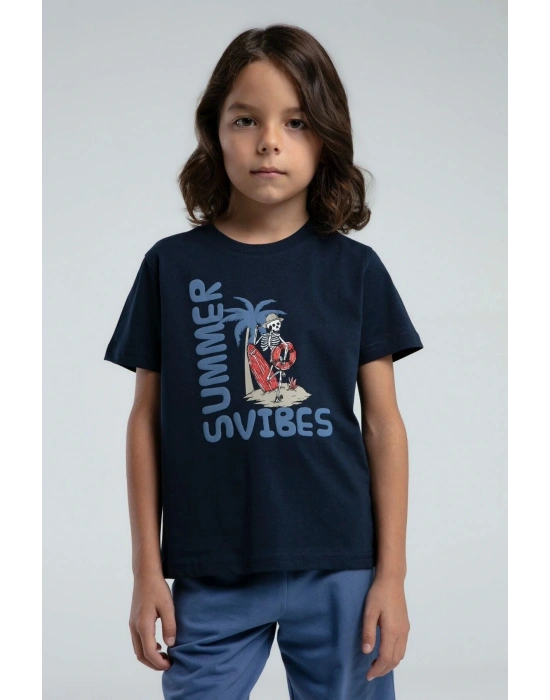 ERKEK ÇOCUK BERMUDA TAKIM - LACİVERT