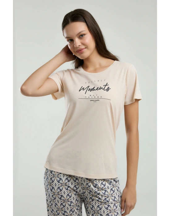 Kadın Krem Kapri Takım