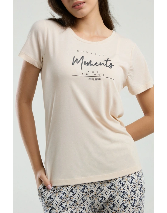 Kadın Krem Kapri Takım