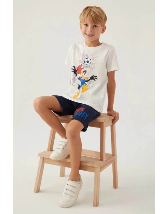 ERKEK ÇOCUK BERMUDA TAKIM - KREM