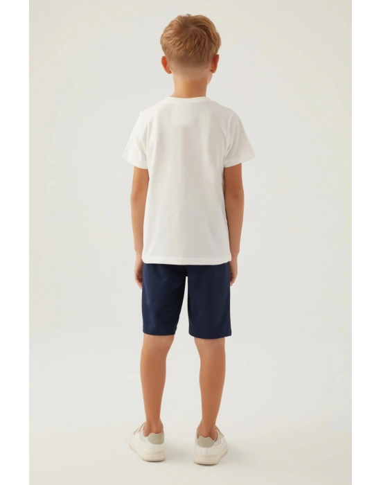 ERKEK ÇOCUK BERMUDA TAKIM - KREM