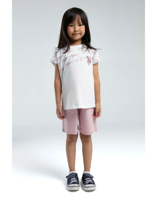 Kız Çocuk Pembe Bermuda Takım