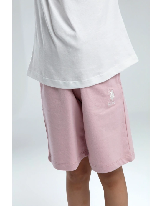 Kız Çocuk Pembe Bermuda Takım