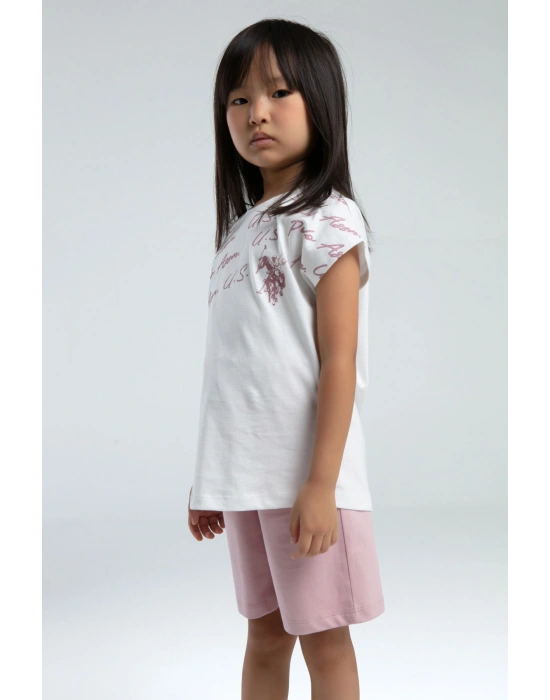 Kız Çocuk Pembe Bermuda Takım