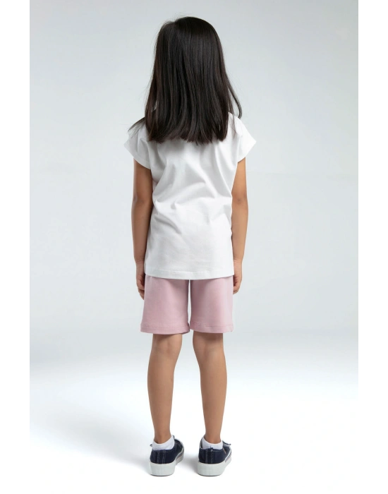 Kız Çocuk Pembe Bermuda Takım