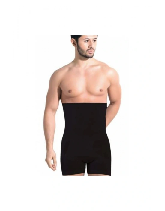 Erkek Toparlayıcı Dikişsiz Yüksek Bel Göbek Saklayan Duble Korse Siyah 6013