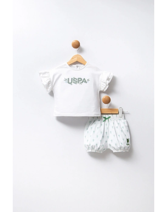 U.S. Polo Assn. Kız Bebek Beyaz Bebek Takım