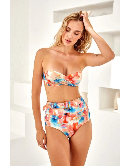 Dolgulu Straplez Aksesuarlı Bikini Takım 4204